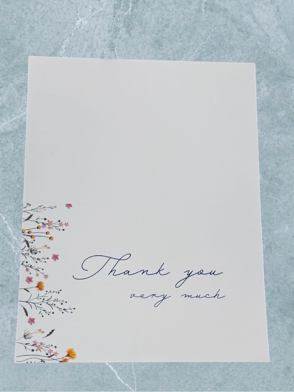 2 for $30 | 48 Thank You Card Set White Floral with Tan Envelopes - Picture 9 of 16